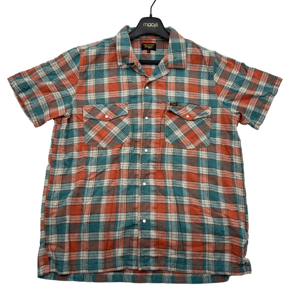 Seager Multicolor Plaid Short Sleeve Pockets Pearl Snap Western Shirt Mens XL